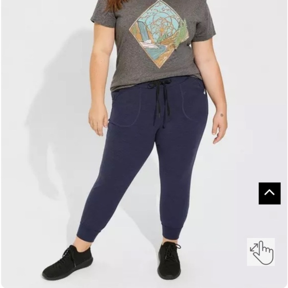 Torrid Classic Fit Crop Active Navy Jogger Pants